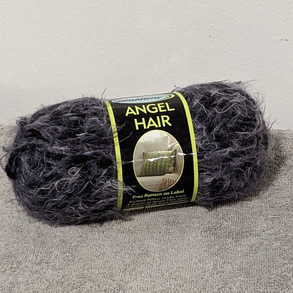 JoAnn Sensations Office Yarn Angel Hair Stripes Gray Acrylic Nylon
